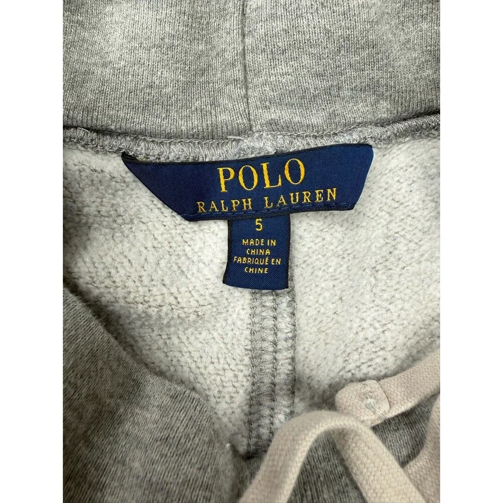Polo Ralph Lauren Boys Size 5 Gray Jogger Sweatpants Pony Logo